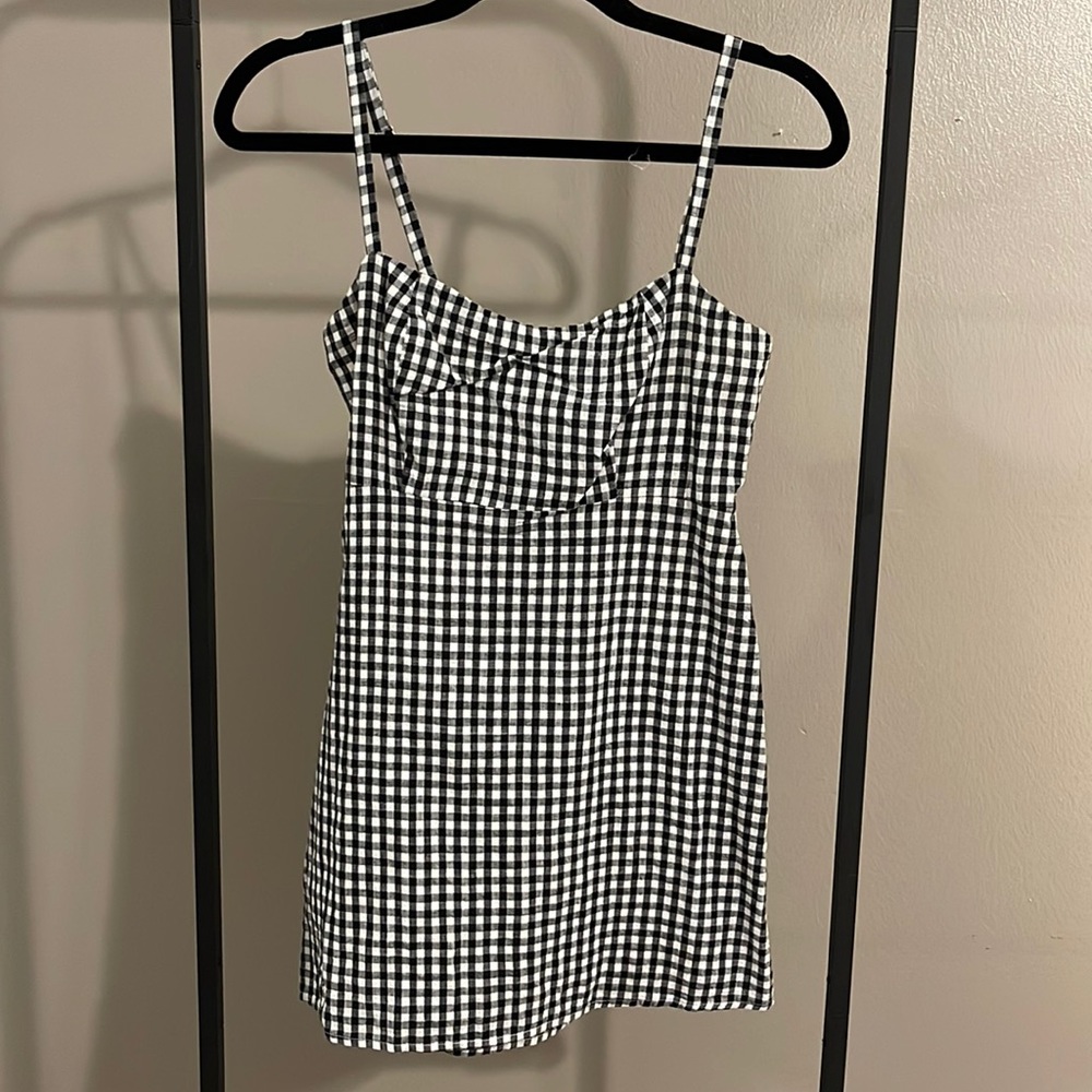Brandy Melville checkered tank top mini dress one size
